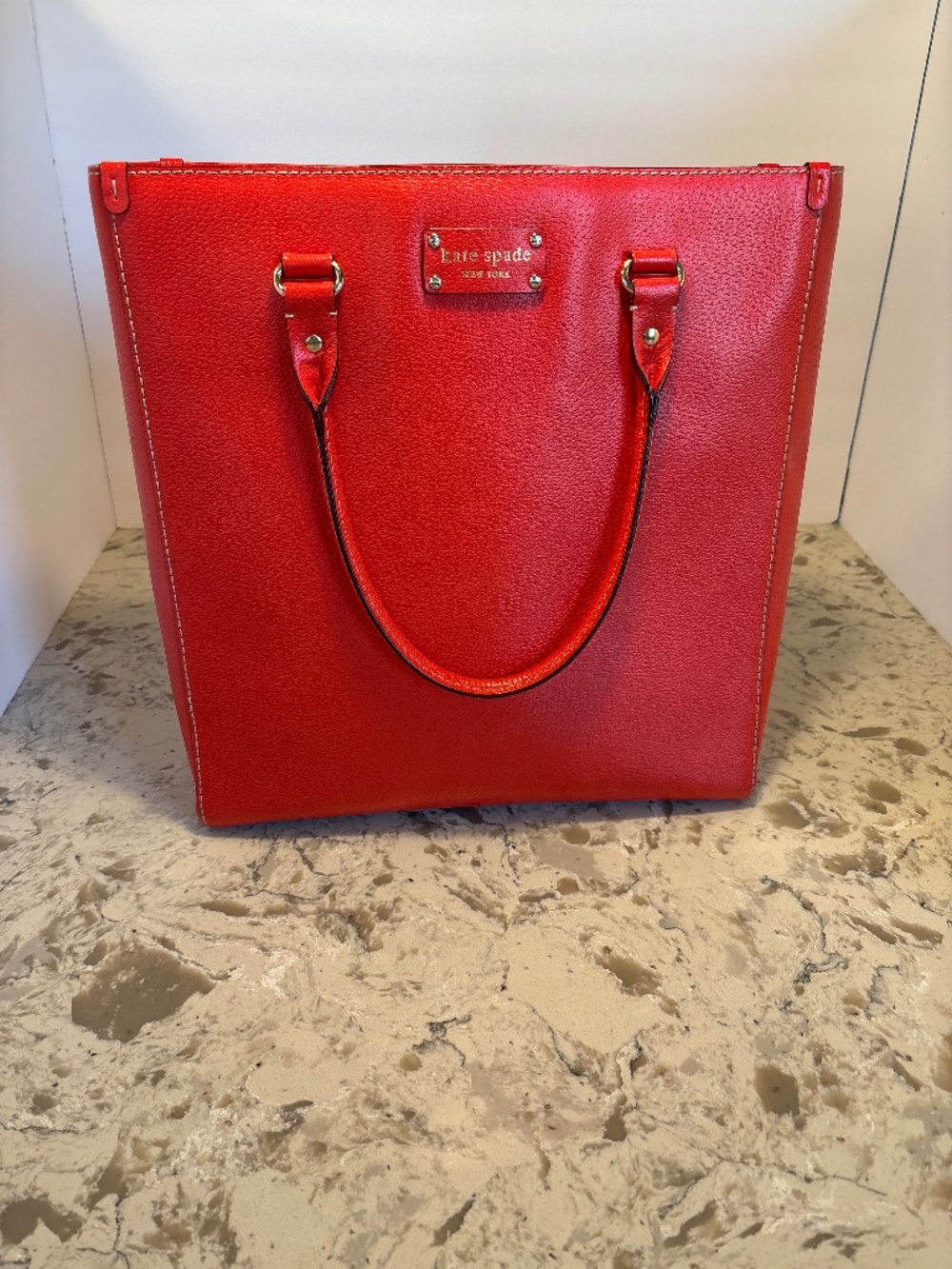 Kate Spade  NY Wellesley Quintessa Red Structured Tote Handbag